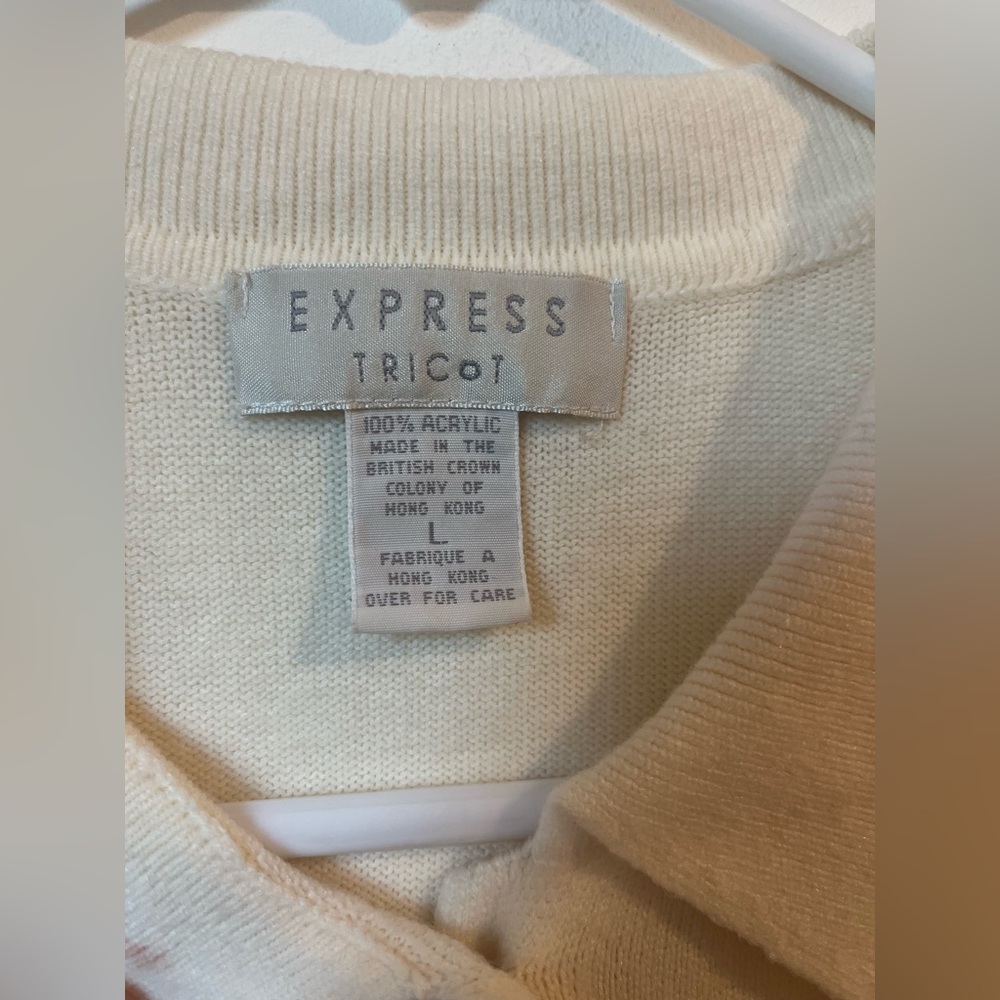 Express Cream Collared Button Down Women's Cardig… - image 4